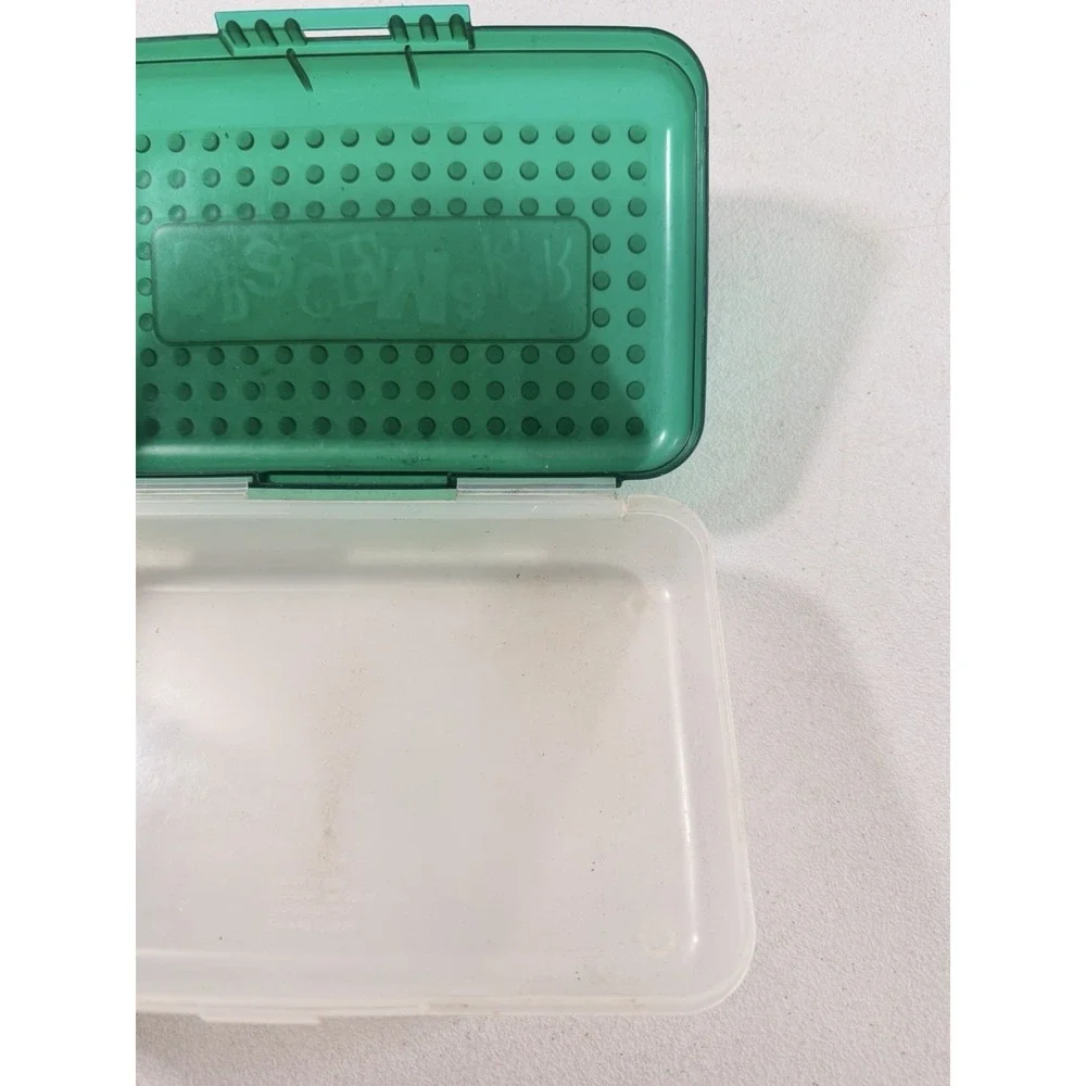 Vintage 90s SPACEMAKER Pencil Box School Supply Case Green & Translucent